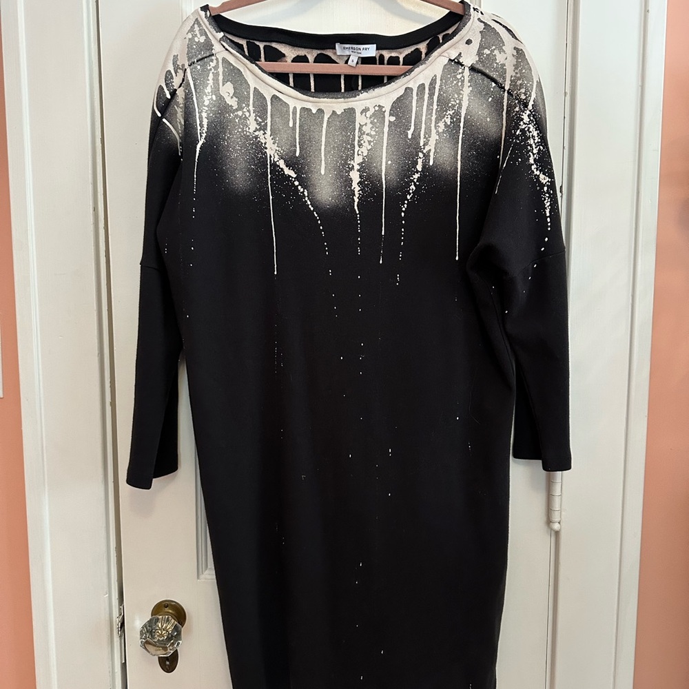 Emerson Fry Black and White sweatshirt Mini Dress sz. S